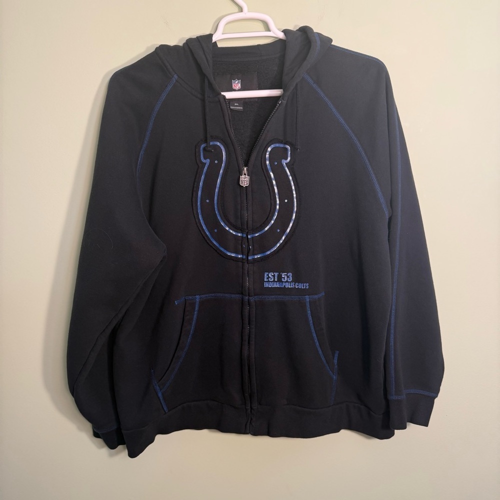 NFL Pro Line Indianapolis Colts black zip hoodie men’s XXL football sweatshirt